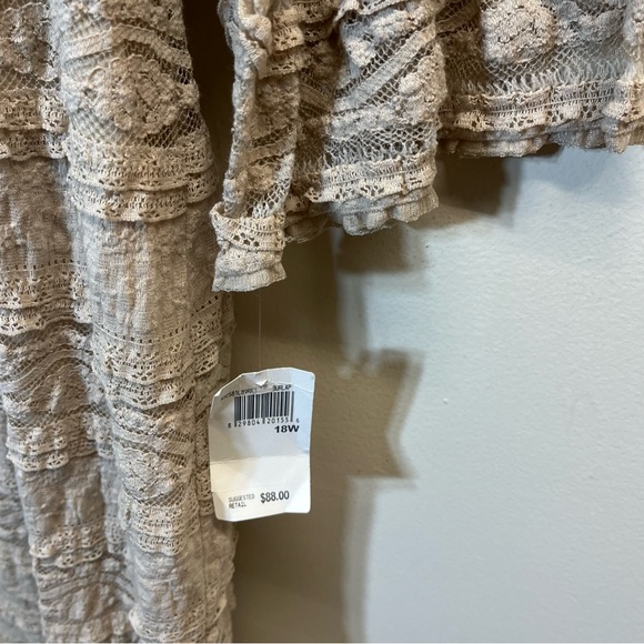 NWT Rabbit Rabbit Rabbit Lace Textured Dress in Gray Size 18W - Picture 5 of 10